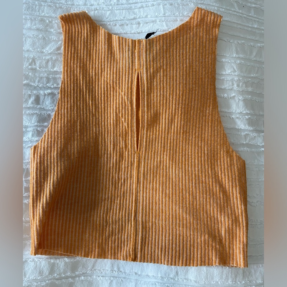 Urban outfitters striped cropped tank top with slit